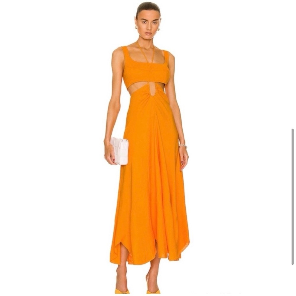Orange linen Cult Gaia dress